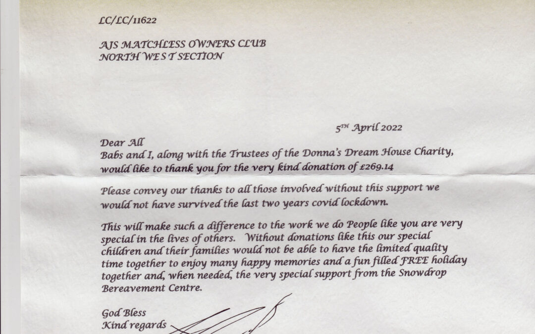 Thanks from Donna’s Dream House 2022